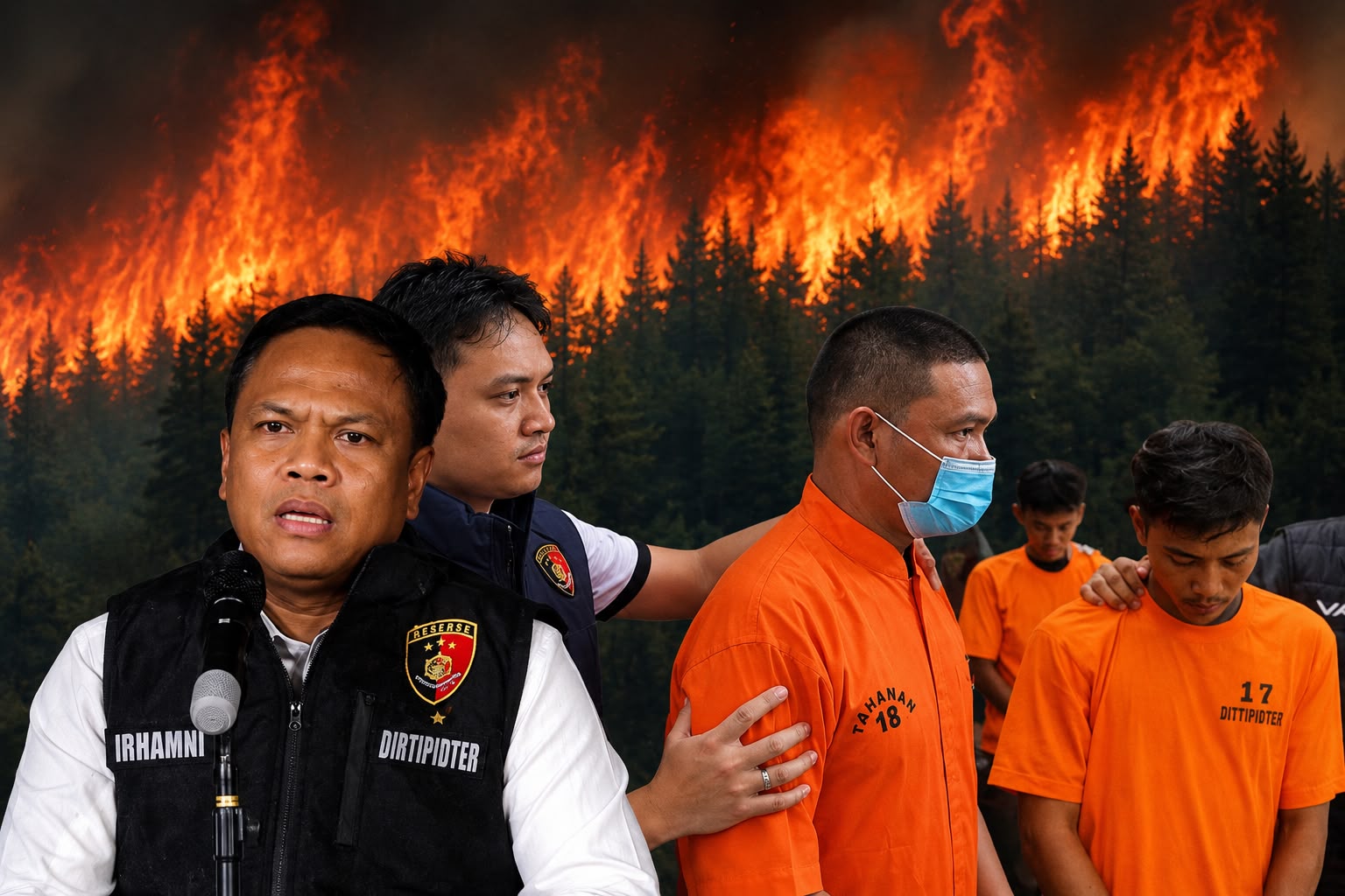 72 ORANG JADI TERSANGKA KARHUTLA