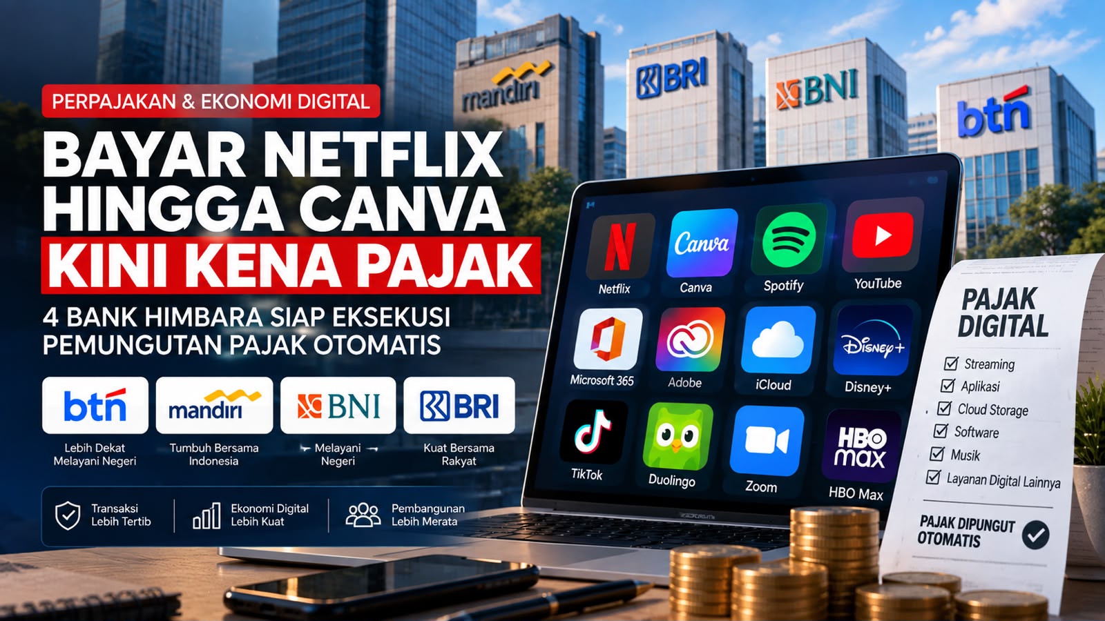 BAYAR NETFLIX, CANVA HINGGA LAYANAN DIGITAL LUAR NEGERI KINI DIPUNGUT PAJAK OTOMATIS