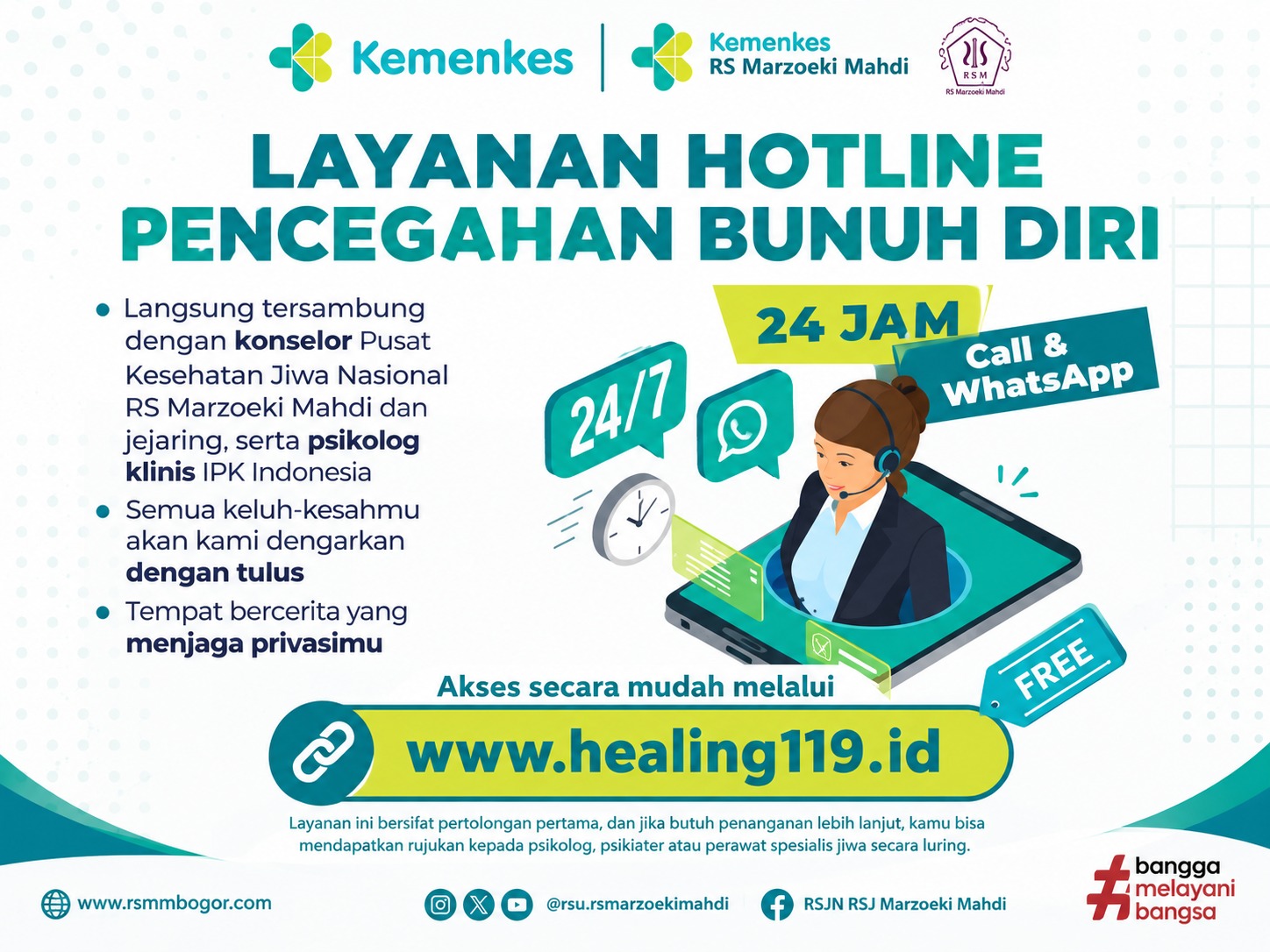 LAYANAN HEALING119 KEMENKES KIAN DISERBU: TEMBUS 600 KONTAK PER HARI, ANAK USIA 8 TAHUN MULAI CARI BANTUAN