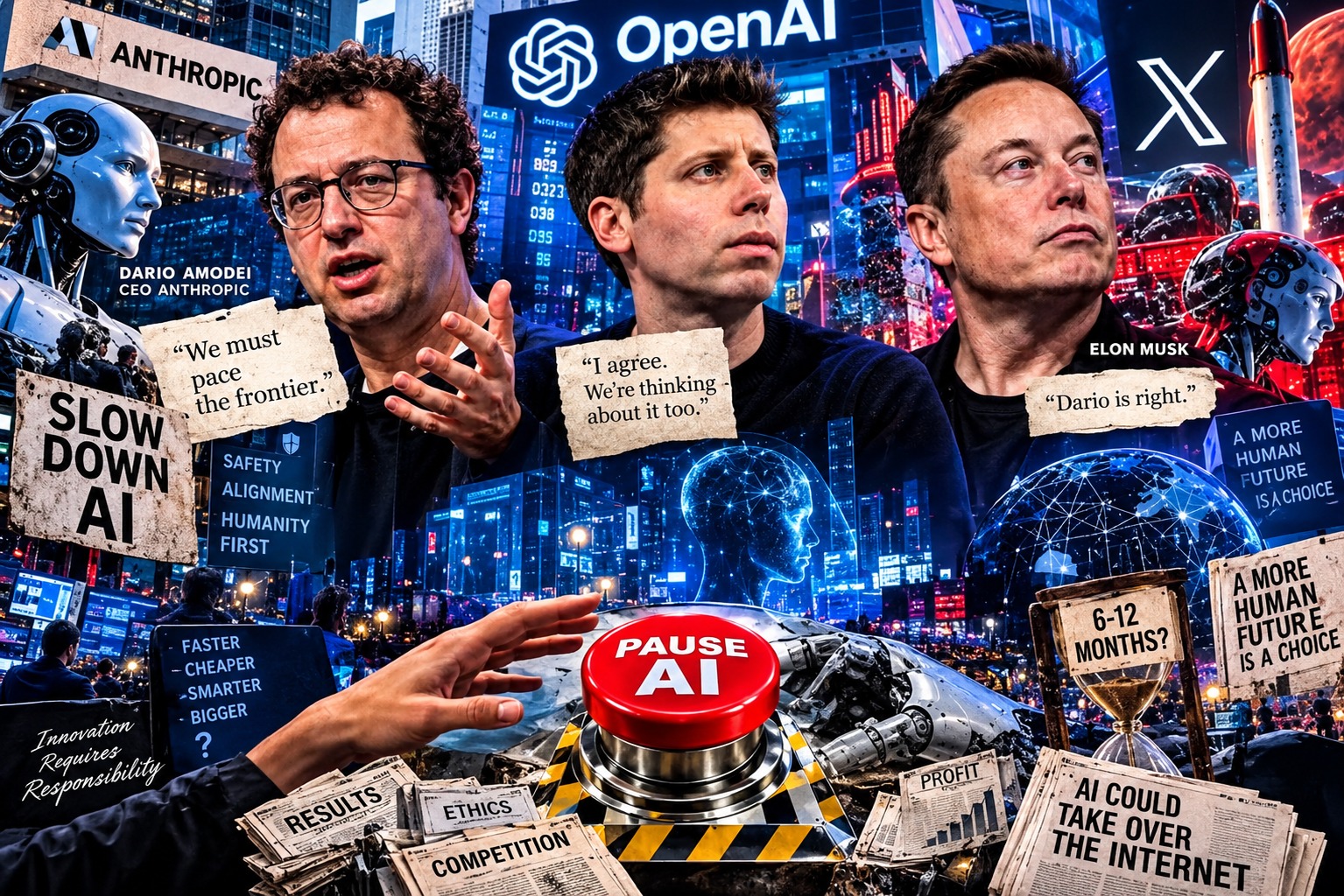 PEMIMPIN RAKSASA TEKNOLOGI SEPAKAT: CEO ANTHROPIC, OPENAI, DAN ELON MUSK DESAK PERLAMBATAN PENGEMBANGAN AI DEMI KESELAMATAN