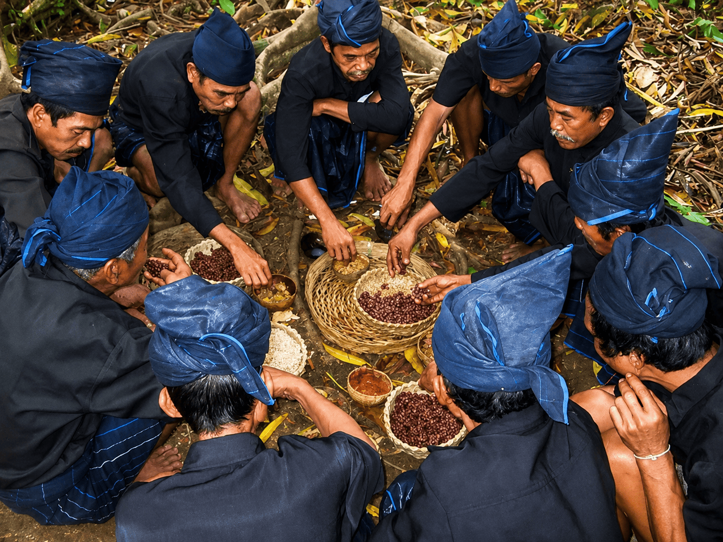Pemangku adat dan warga Suku Kajang di Kabupaten Bulukumba. Komunitas adat Suku Kajang meraih pengakuan internasional atas komitmen mereka memelihara dan menjaga kelestarian hutan tropis secara turun-temurun.