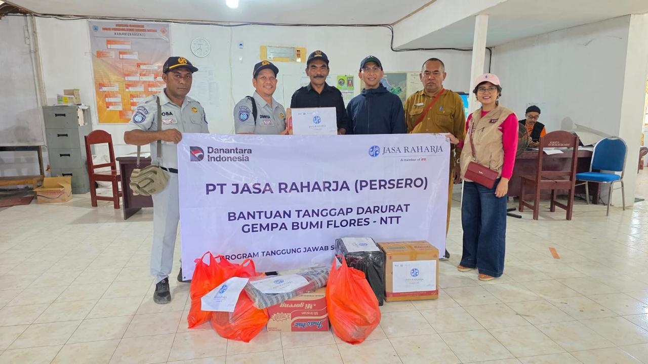 TANGGAP DARURAT GEMPA FLORES, JASA RAHARJA DAN POLRI SALURKAN BANTUAN SERTA PERKUAT EVAKUASI WARGA